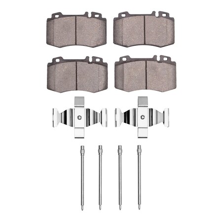 Dynamic Friction Co 5000 Advanced Brake Pads - Low Metallic and Hardware Kit, Long Pad Wear, Front 1551-0847-02